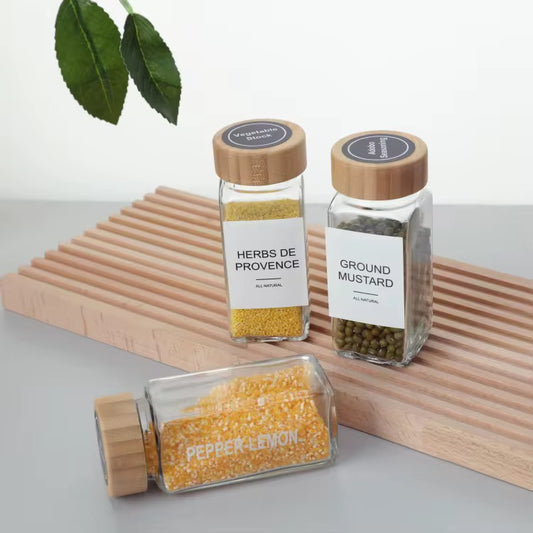 Glass Spice Jar Set (12 or 24 Pieces)