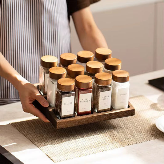 Glass Spice Jar Set (12 or 24 Pieces)